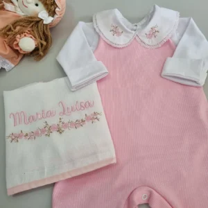 jardineira rosa canelada